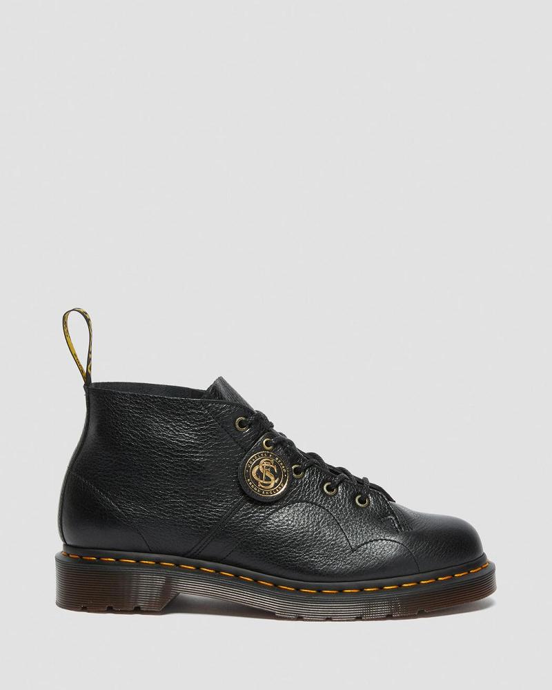 Men's Dr Martens Church Buckingham Leather Monkey Boots Black | AU 547SGL